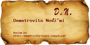 Demetrovits Noémi névjegykártya